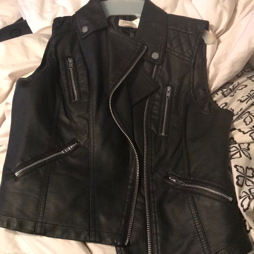 Faux leather vest